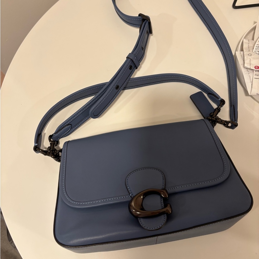 Coach Blue Crossbody Bag with Black Accents